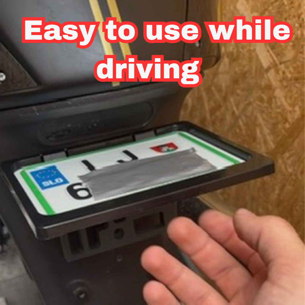 FoldMoto Flip Plate – Upward Folding Motorcycle License Plate Bracket | Fits 50cc Bikes & Plate Frames