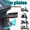 FoldMoto Flip Plate – Upward Folding Motorcycle License Plate Bracket | Fits 50cc Bikes & Plate Frames