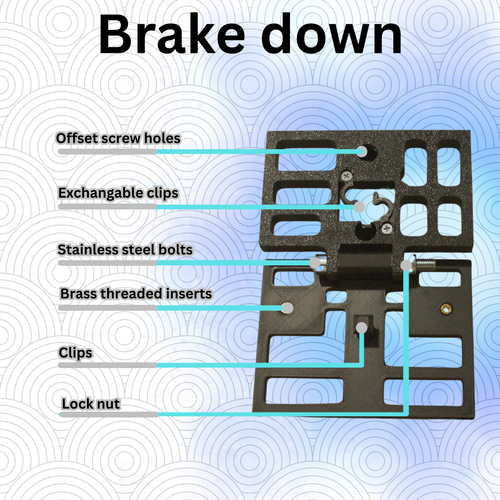 Fold Plate Flip Plate – Downward Folding Motorcycle License Plate Bracket | Fits 50cc Bikes & Plate Frames