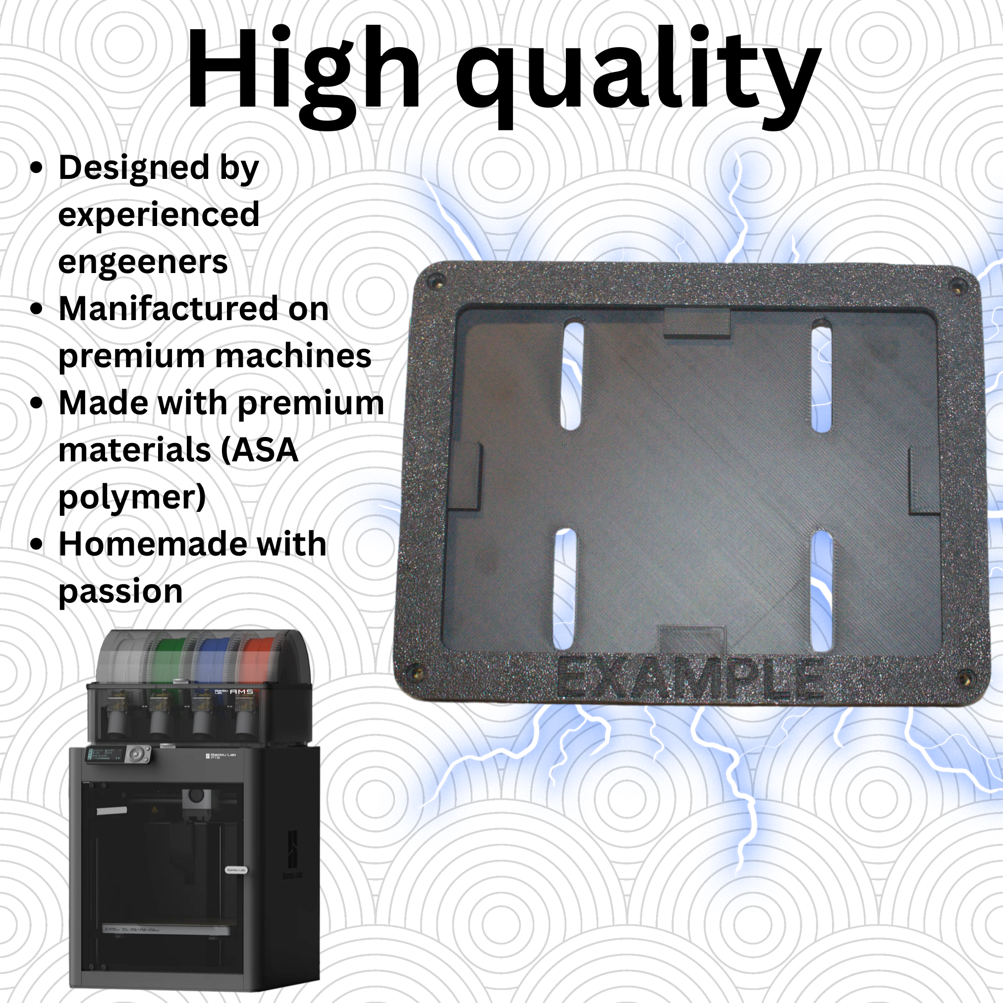 Personalised plate frame EU for 50cc (Red and black plates)