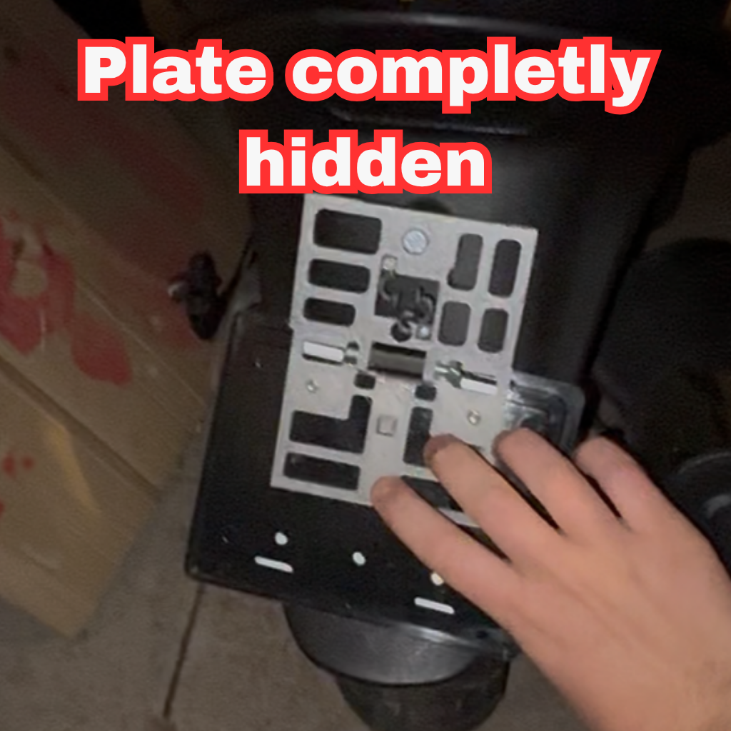 Fold Plate Flip Plate – Downward Folding Motorcycle License Plate Bracket | Fits 50cc Bikes & Plate Frames