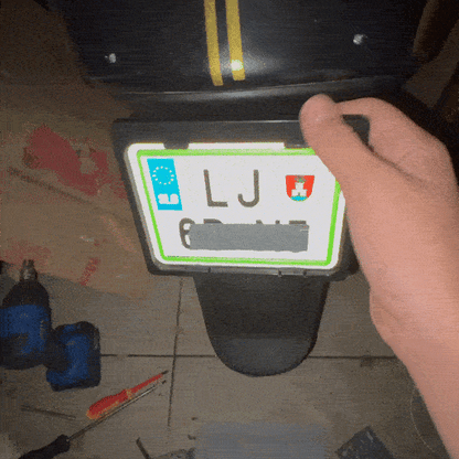 Fold Plate Flip Plate – Downward Folding Motorcycle License Plate Bracket | Fits 50cc Bikes & Plate Frames