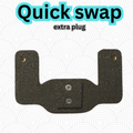 Quick release flip plates, extra plug